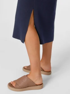 Kleider * LANIUS Damen-Strickkleid V-Ausschnitt Dunkelblau