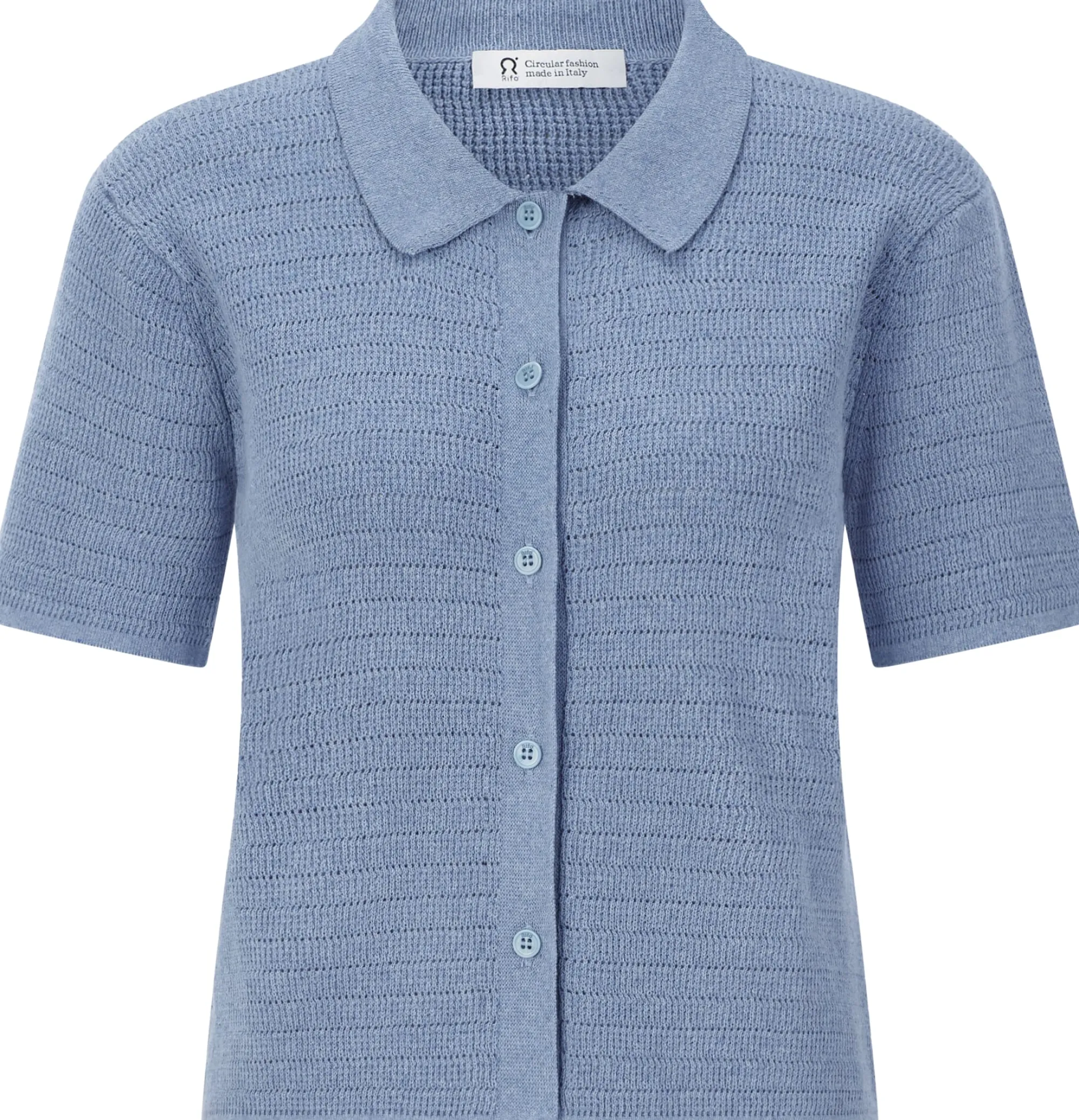 Shirts & Tops * Rifò Daen-trickpoo geknöpft Hellblau