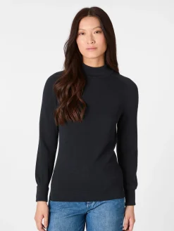 Pullover * LANIUS Damen-Strickpullover Baumwolle Navy