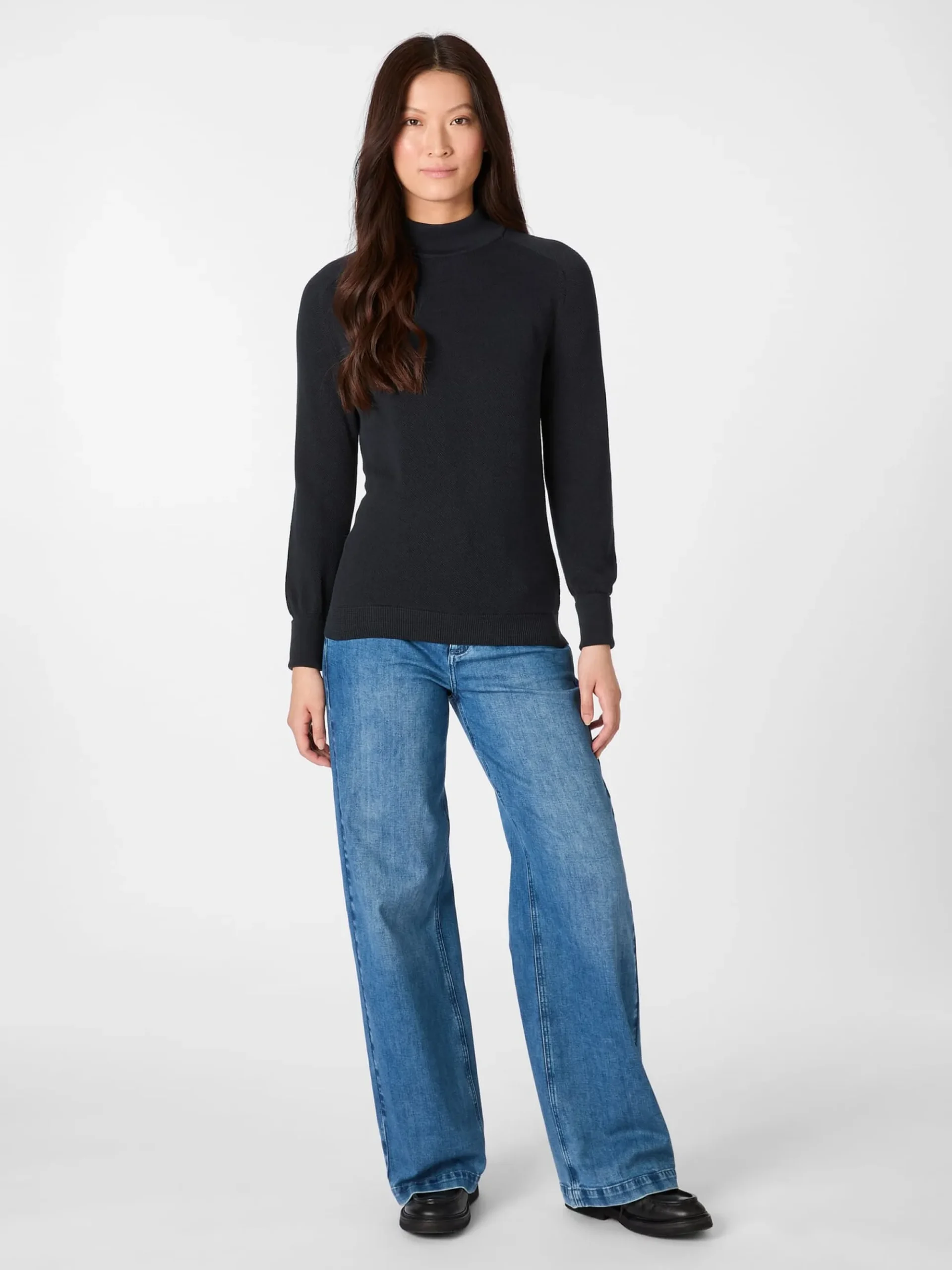 Pullover * LANIUS Damen-Strickpullover Baumwolle Navy