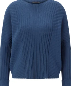 Pullover * Oska Damen-Strickpullover gerippt Blau
