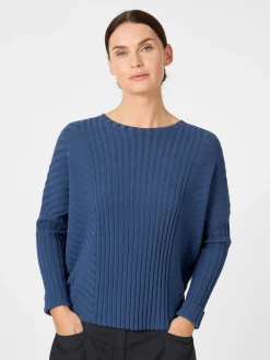 Pullover * Oska Damen-Strickpullover gerippt Blau