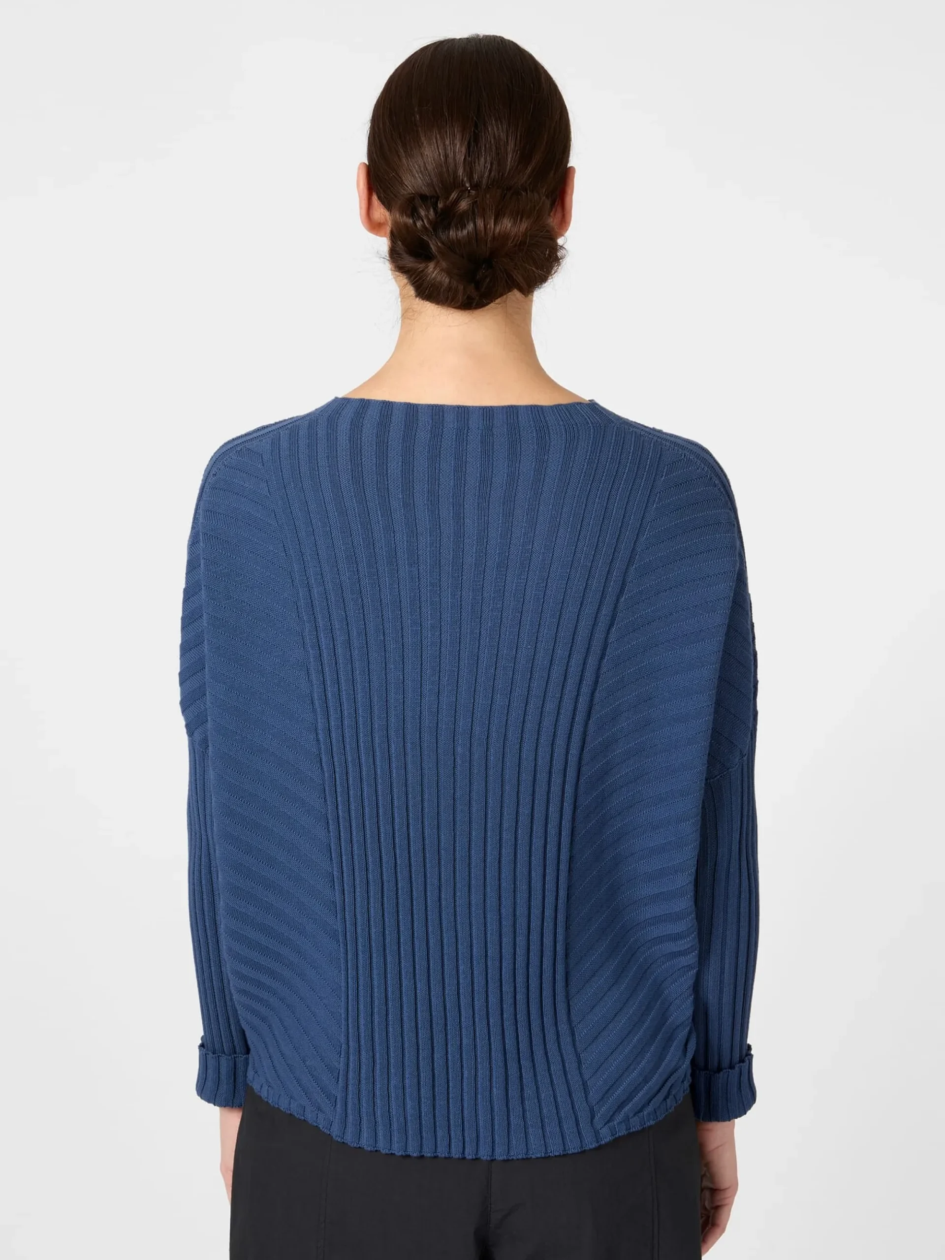 Pullover * Oska Damen-Strickpullover gerippt Blau