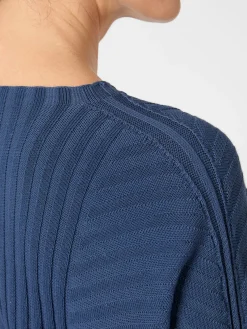Pullover * Oska Damen-Strickpullover gerippt Blau