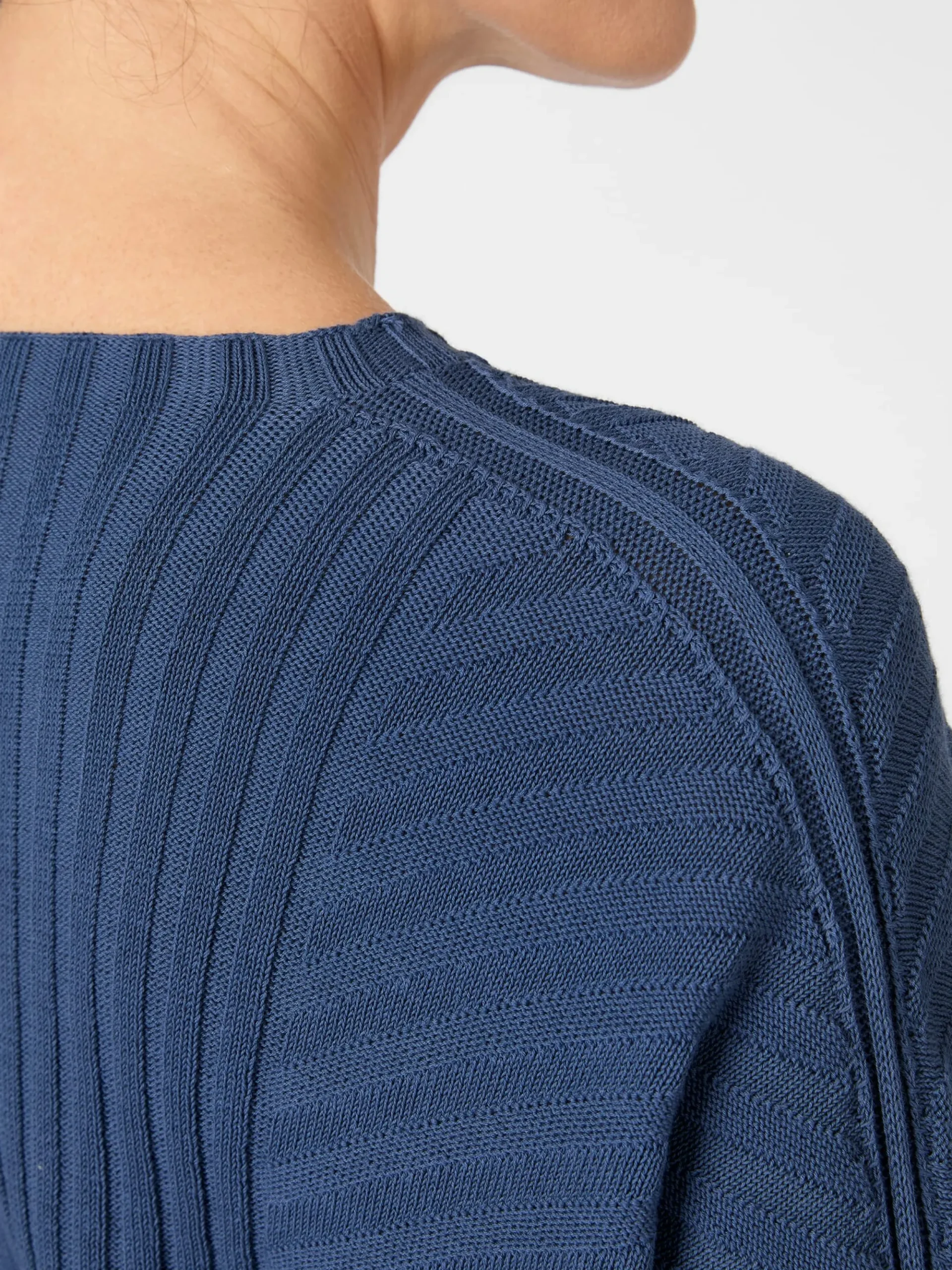 Pullover * Oska Damen-Strickpullover gerippt Blau