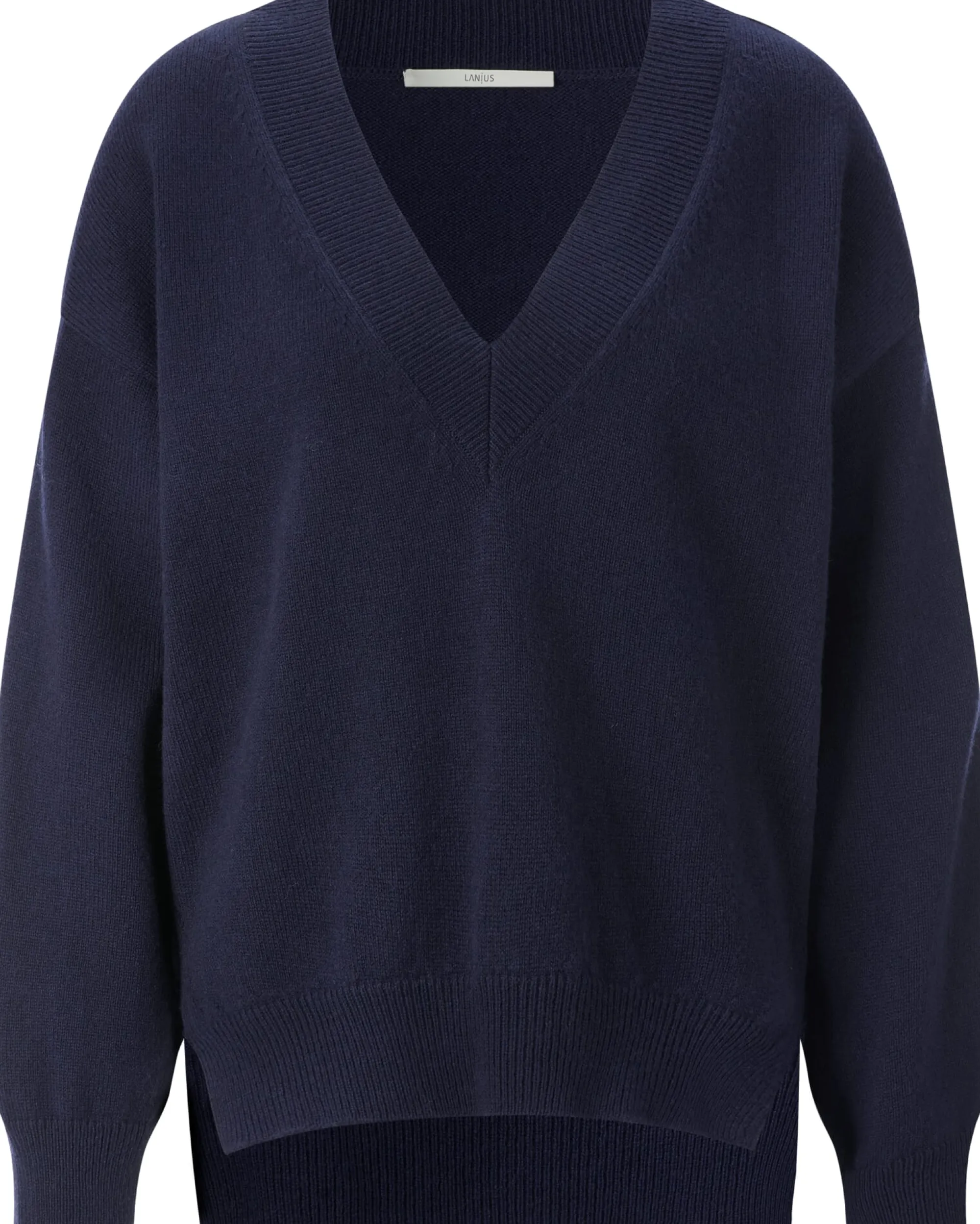 Pullover * LANIUS Damen-Strickpullover V-Ausschnitt Navy
