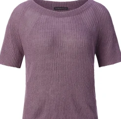 Shirts & Tops * Les Racines du Ciel Damen-trickhirt Halbarm Leinen Flieder