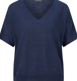Shirts & Tops * Les Racines du Ciel Daen-trickhirt V-Auchnitt Navy