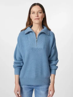 Pullover * Knowledge Cotton Apparel Damen-Stricktroyer Mittelblau