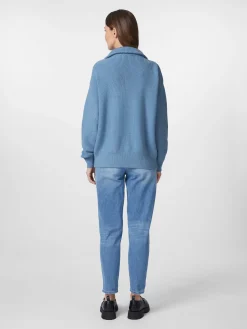 Pullover * Knowledge Cotton Apparel Damen-Stricktroyer Mittelblau