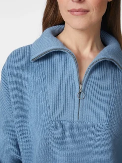 Pullover * Knowledge Cotton Apparel Damen-Stricktroyer Mittelblau