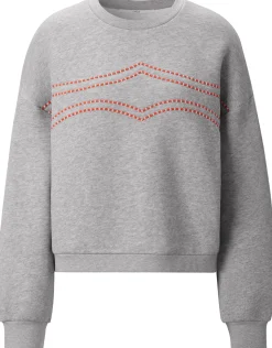 Sweatshirts & Hoodies|Pullover * LANIUS Damen-Sweatshirt mit Stickerei Hellgrau