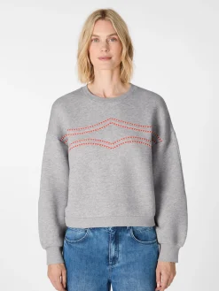 Sweatshirts & Hoodies|Pullover * LANIUS Damen-Sweatshirt mit Stickerei Hellgrau