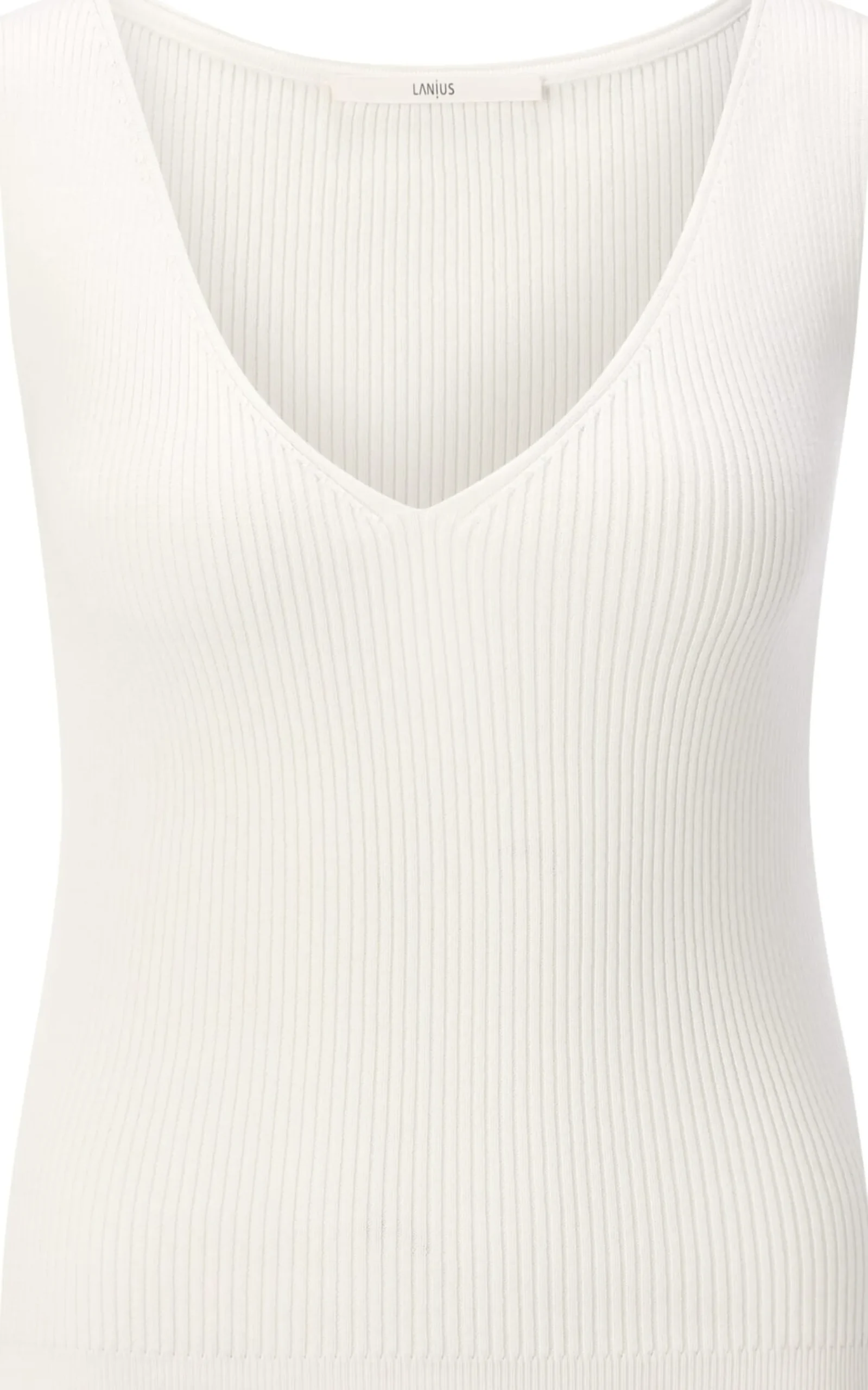 Shirts & Tops * LANIUS Damentop Rippenstrick Weiß
