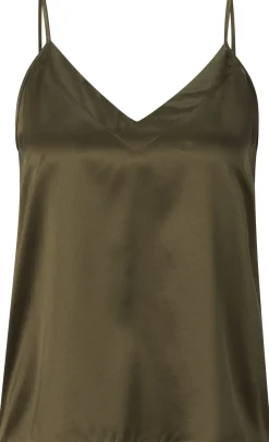 Shirts & Tops * LANIUS Damentop Seidensatin Oliv