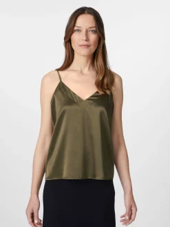 Shirts & Tops * LANIUS Damentop Seidensatin Oliv