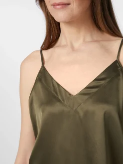 Shirts & Tops * LANIUS Damentop Seidensatin Oliv