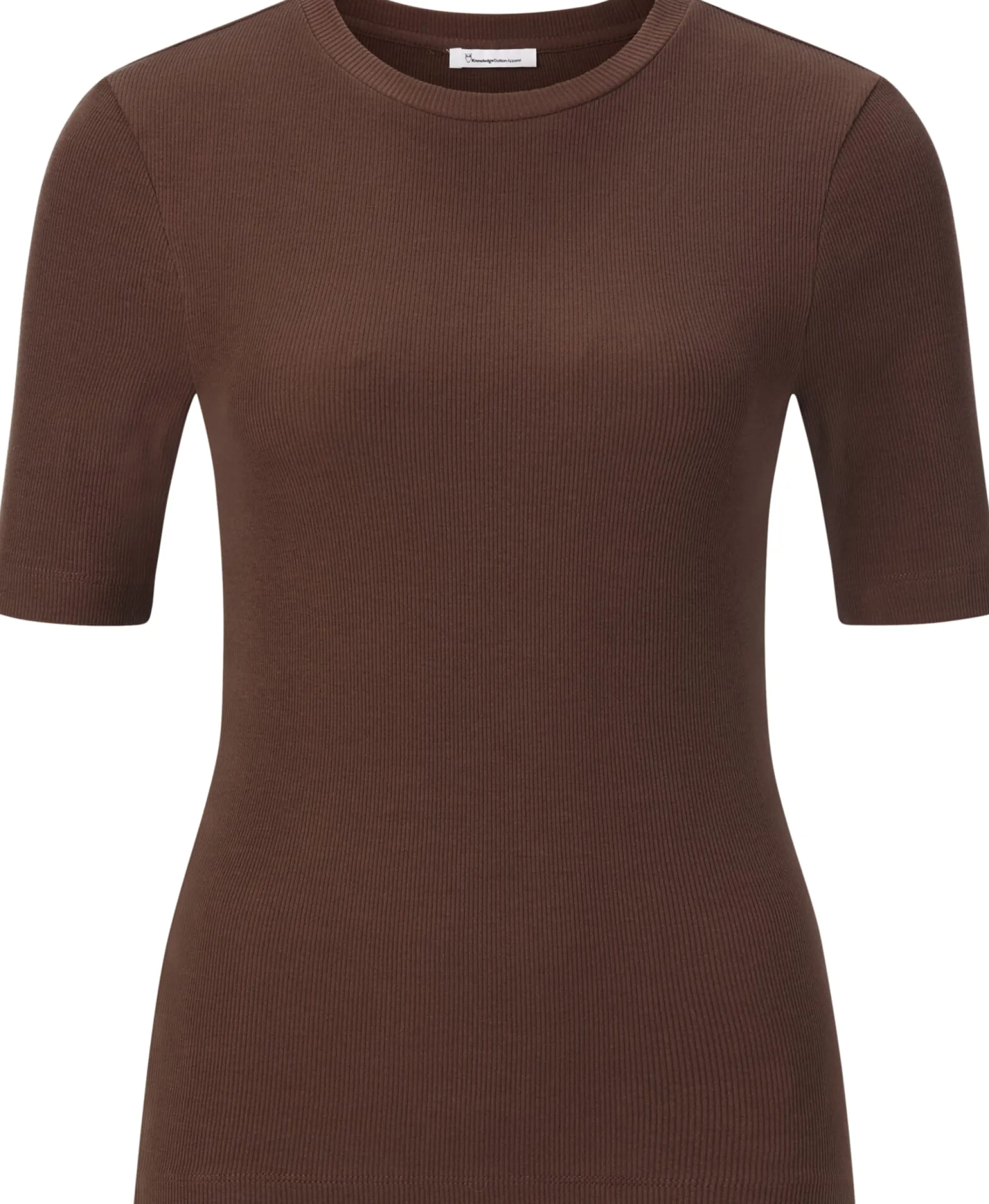 Shirts & Tops * Knowledge Cotton Apparel Damen-T-Shirt gerippt Braun