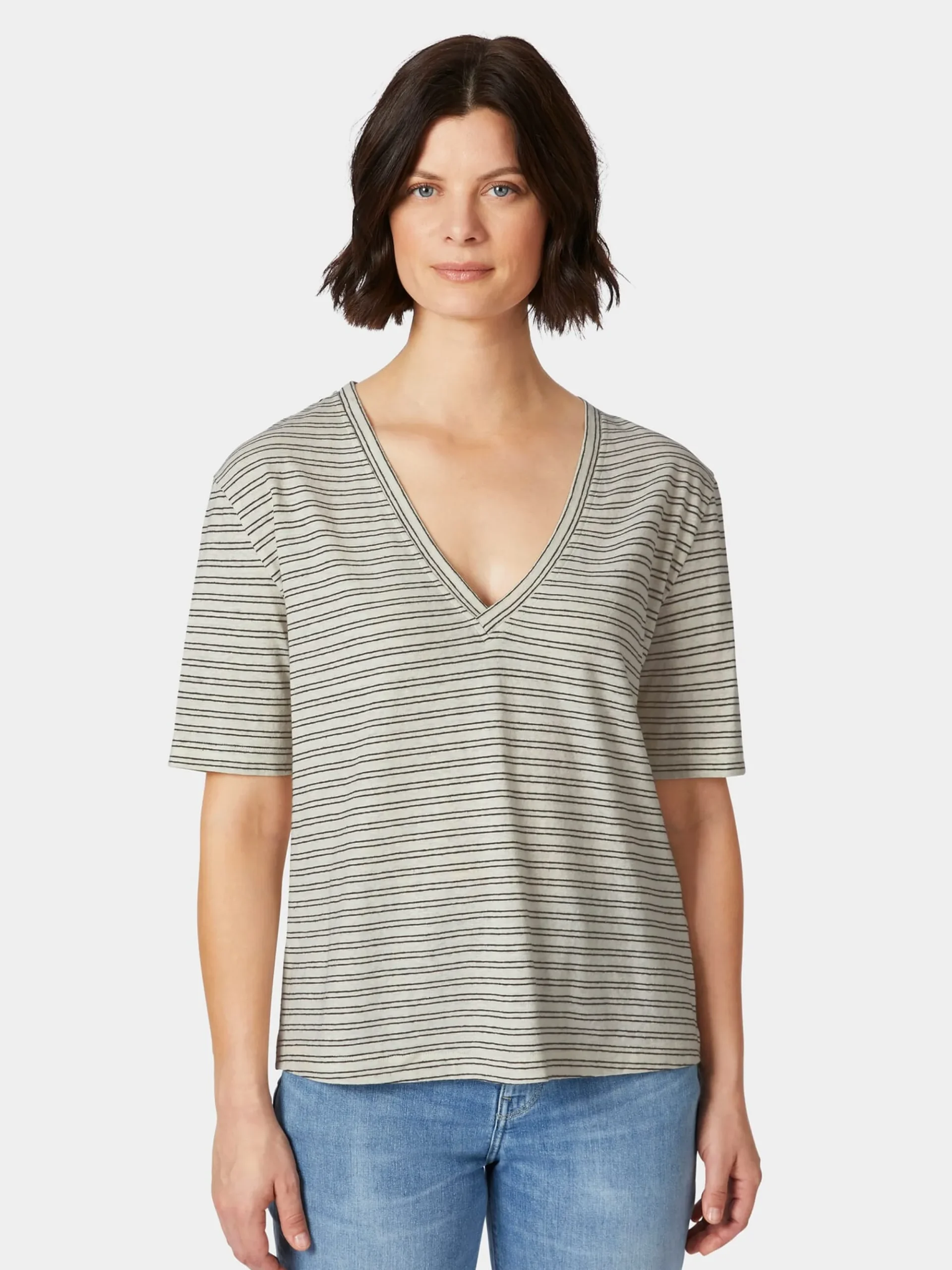 Shirts & Tops * LANIUS Damen-T-Shirt V-Ausschnitt