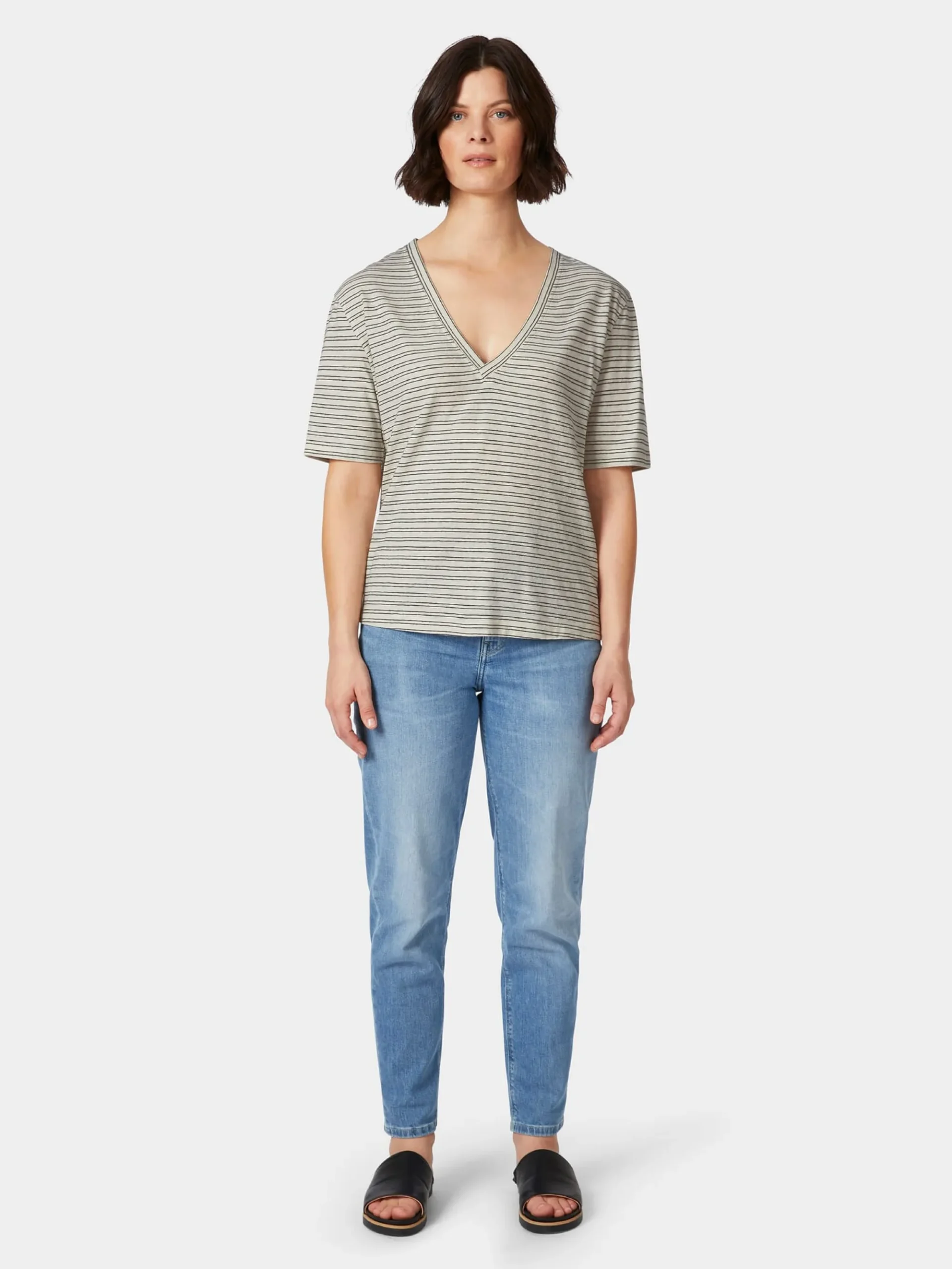 Shirts & Tops * LANIUS Damen-T-Shirt V-Ausschnitt