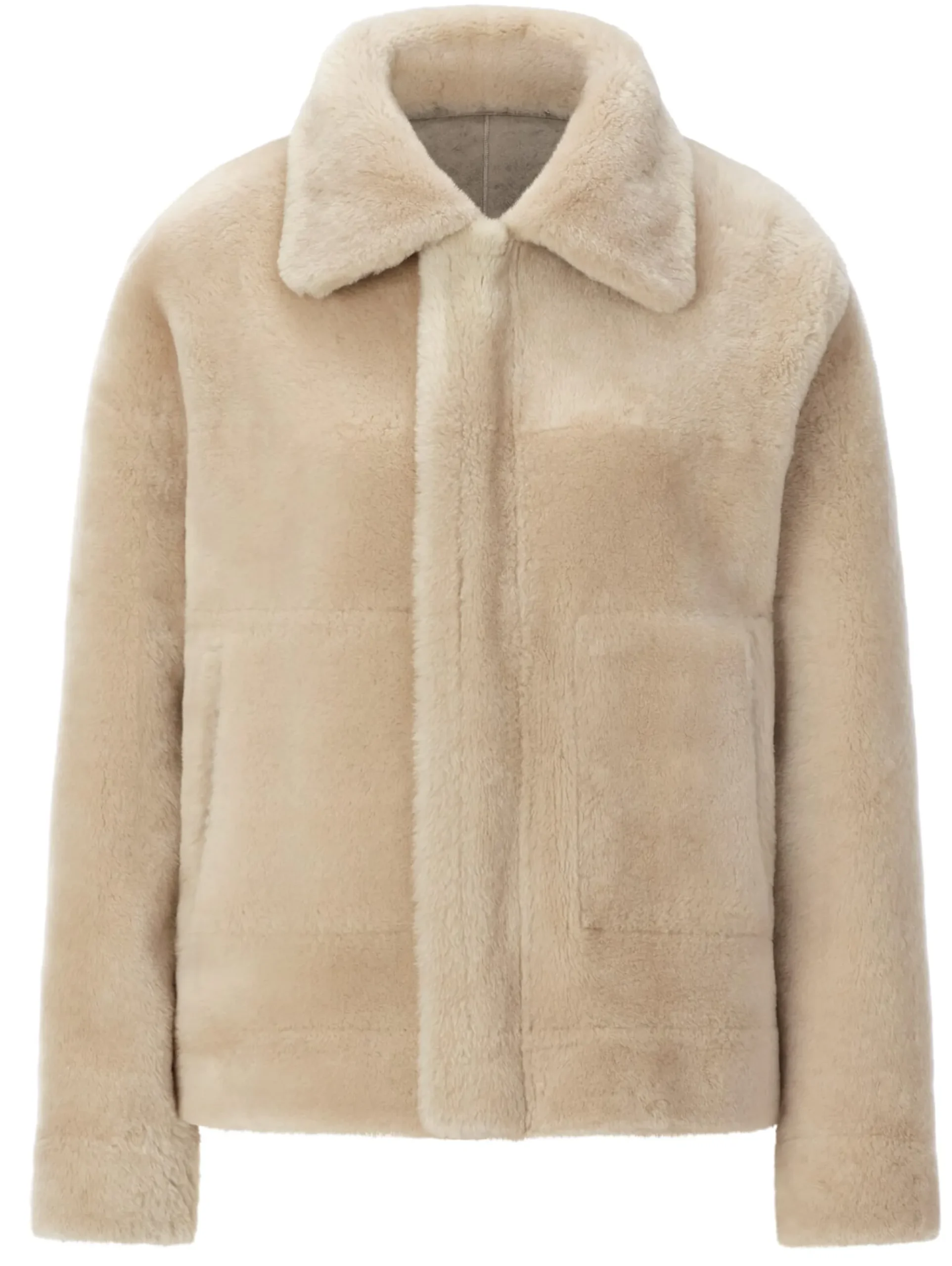 Jacken * Wunderfell Damen-Wendejacke Lammfell Hellgrau