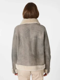 Jacken * Wunderfell Damen-Wendejacke Lammfell Hellgrau
