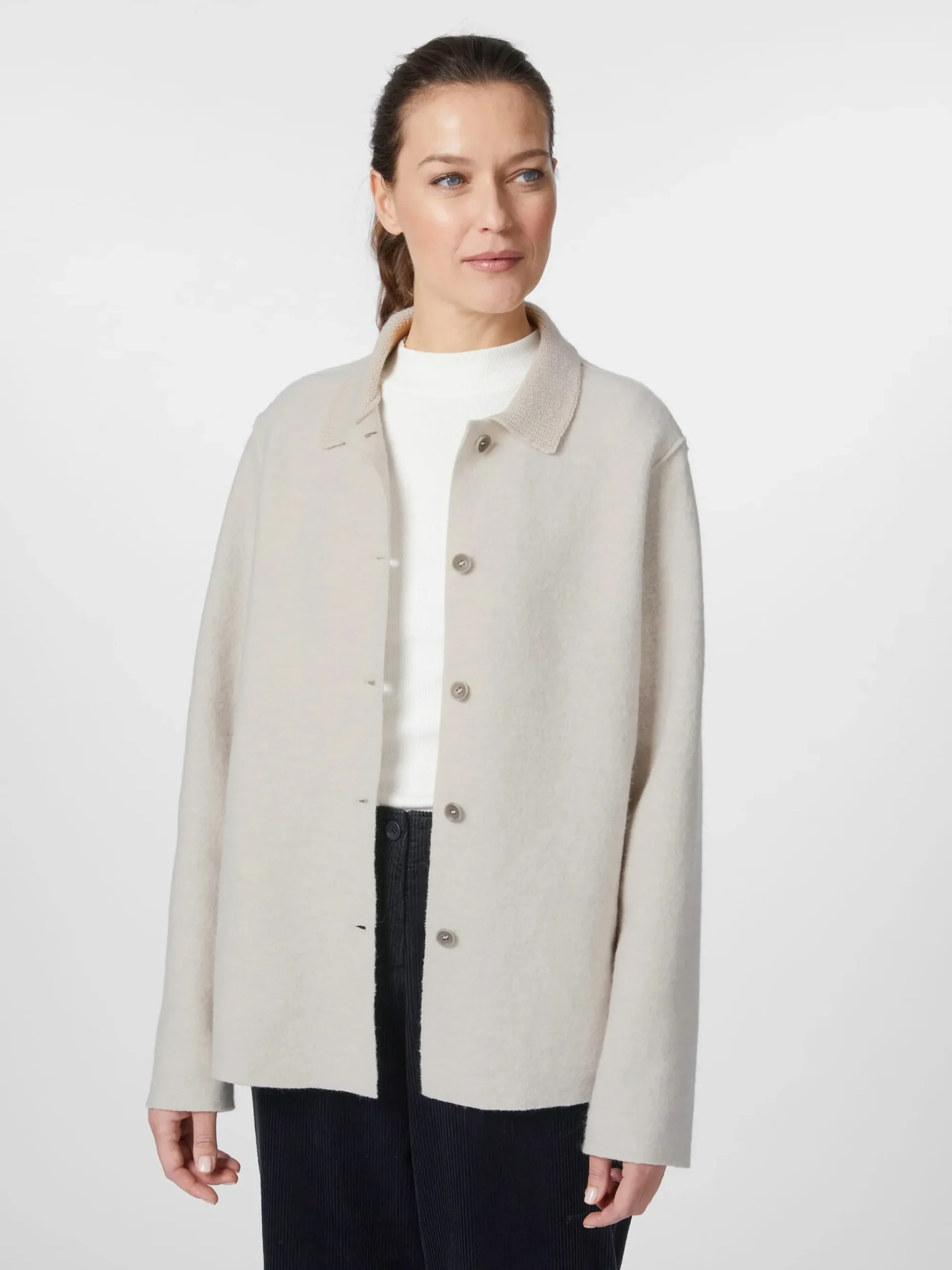 Jacken|Blazer & Westen * Oska Damen-Wolljacke Naturweiß