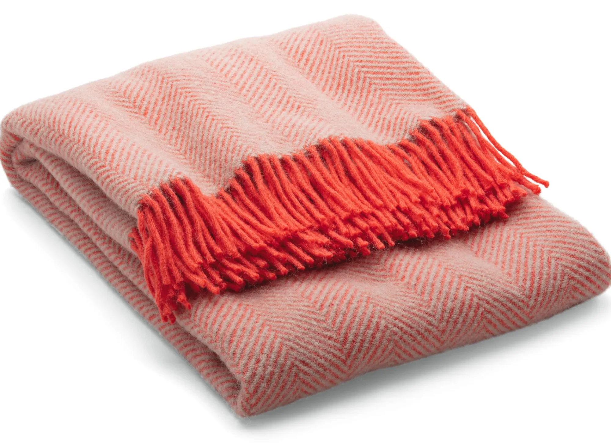 Decken * Tweedmill Textiles Decke Fischgrät Koralle