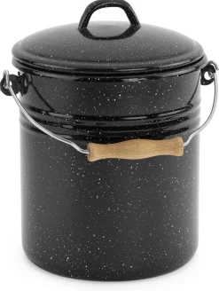 Mülleimer * Karl Krüger Deckeleimer Emaille 5 Liter