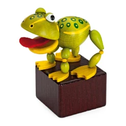 Physikalisches Spielzeug|Holzspielzeug * Detoa Albrechtice Drückfigur Frosch