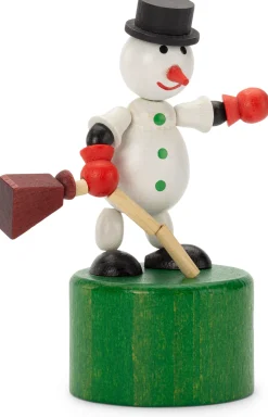 Physikalisches Spielzeug|Holzspielzeug * Detoa Albrechtice Drückfigur Schneemann