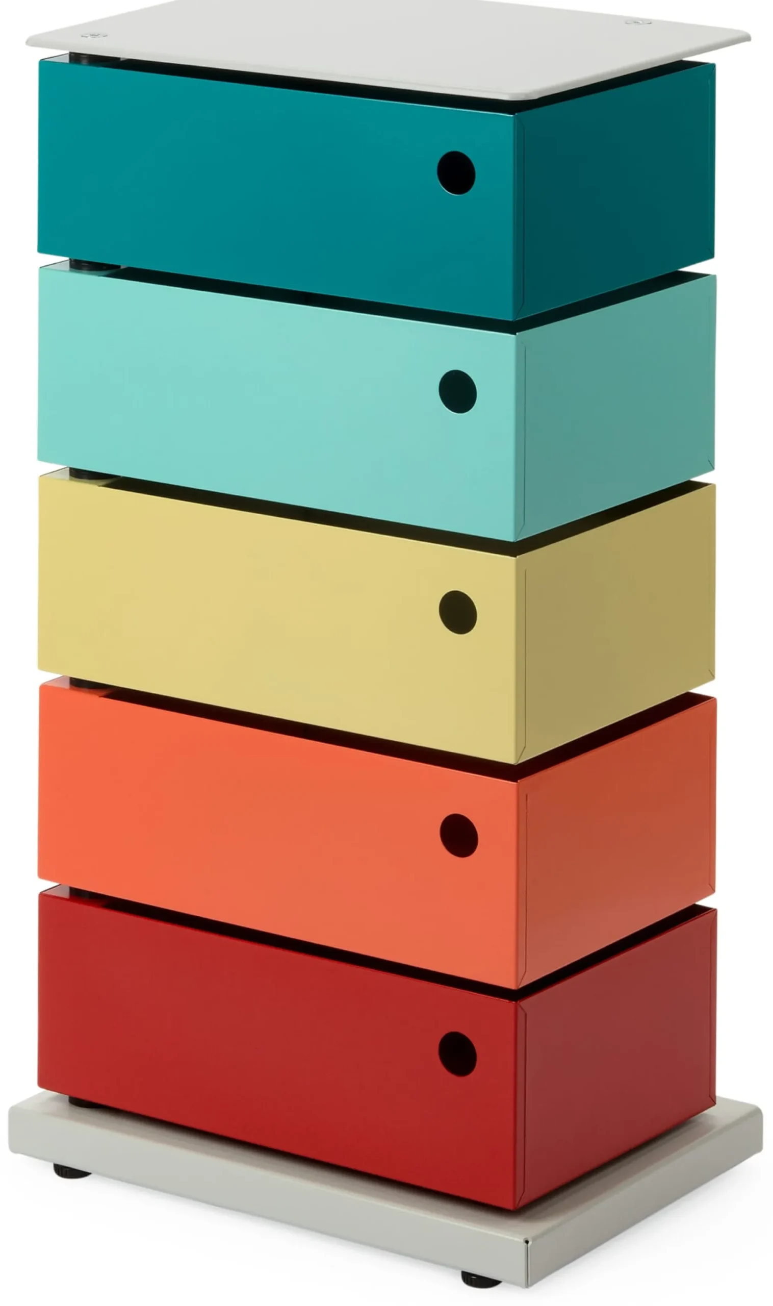 Büroschränke|Kleinmöbel * Dottus Trade Drehladen-Container Stahlblech 5-fach Polychrom Dario