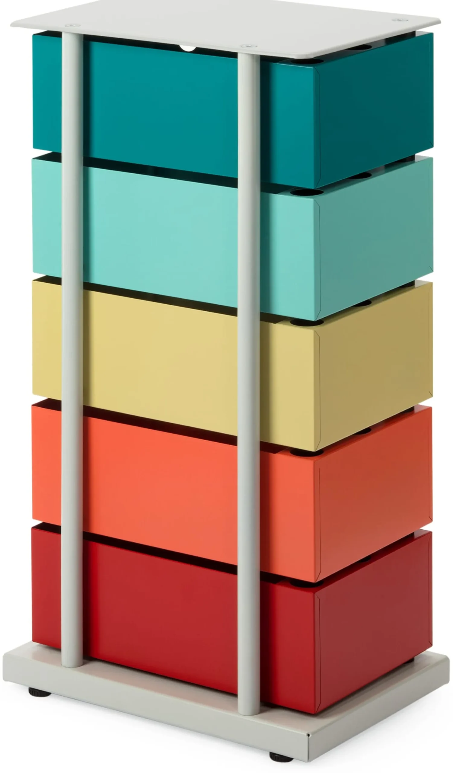 Büroschränke|Kleinmöbel * Dottus Trade Drehladen-Container Stahlblech 5-fach Polychrom Dario