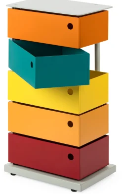 Büroschränke|Kleinmöbel * Dottus Trade Drehladen-Container Stahlblech 5-fach Polychrom Bruno