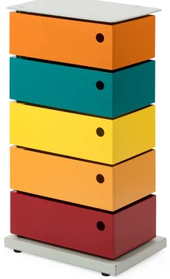 Büroschränke|Kleinmöbel * Dottus Trade Drehladen-Container Stahlblech 5-fach Polychrom Bruno