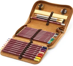 Etuis & Federtaschen|Stiftetuis * Leder-Wolf Federmäppchen Rindleder