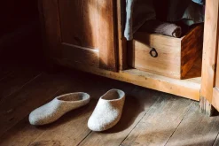 Hausschuhe|Hausschuhe * Gottstein Filzpantoffel Coburger Fuchsschaf Beige