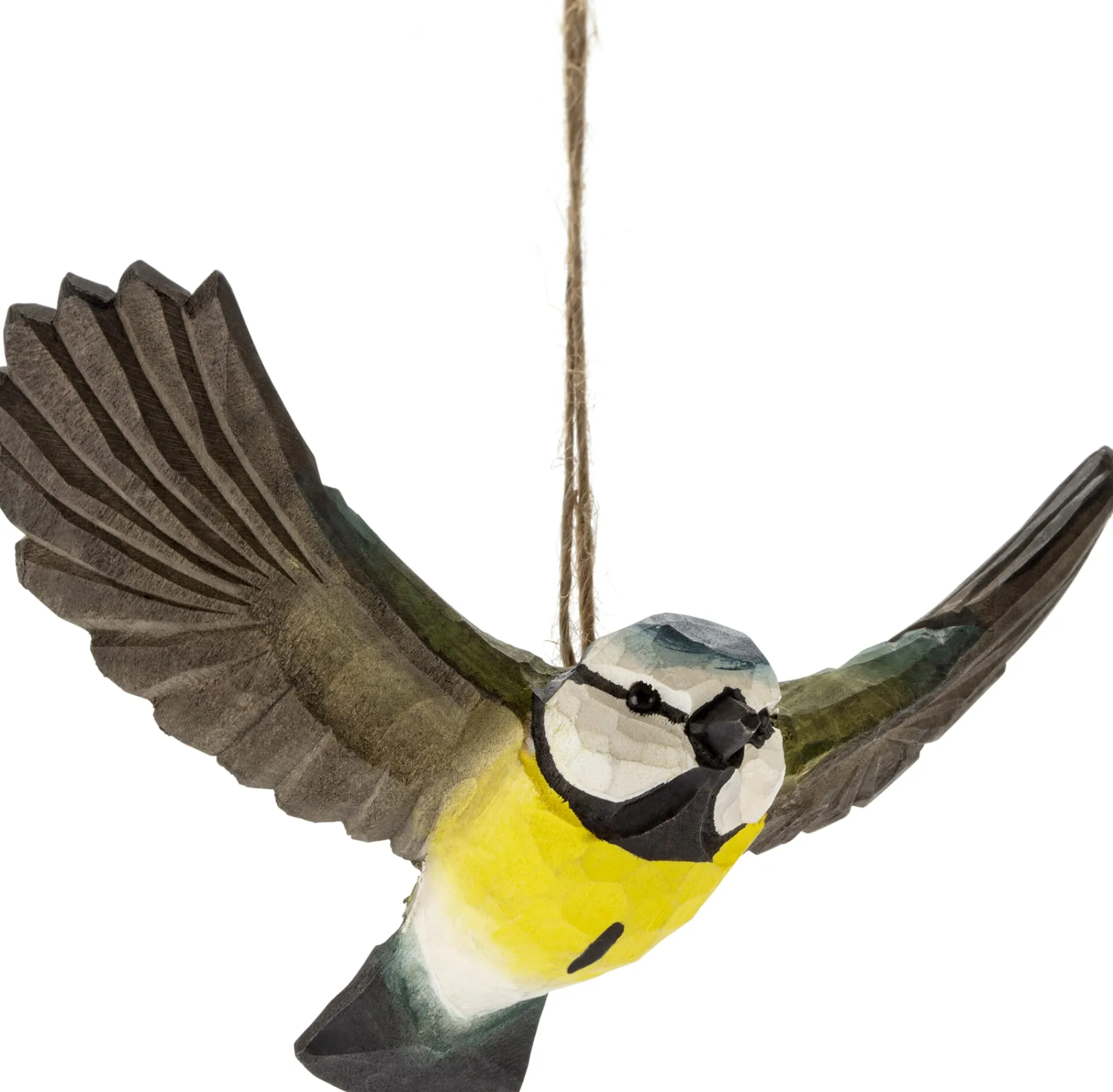 Gartendekoration * Wildlife Garden Fliegende Blaumeise Lindenholz handgeschnitzt