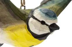 Gartendekoration * Wildlife Garden Fliegende Blaumeise Lindenholz handgeschnitzt