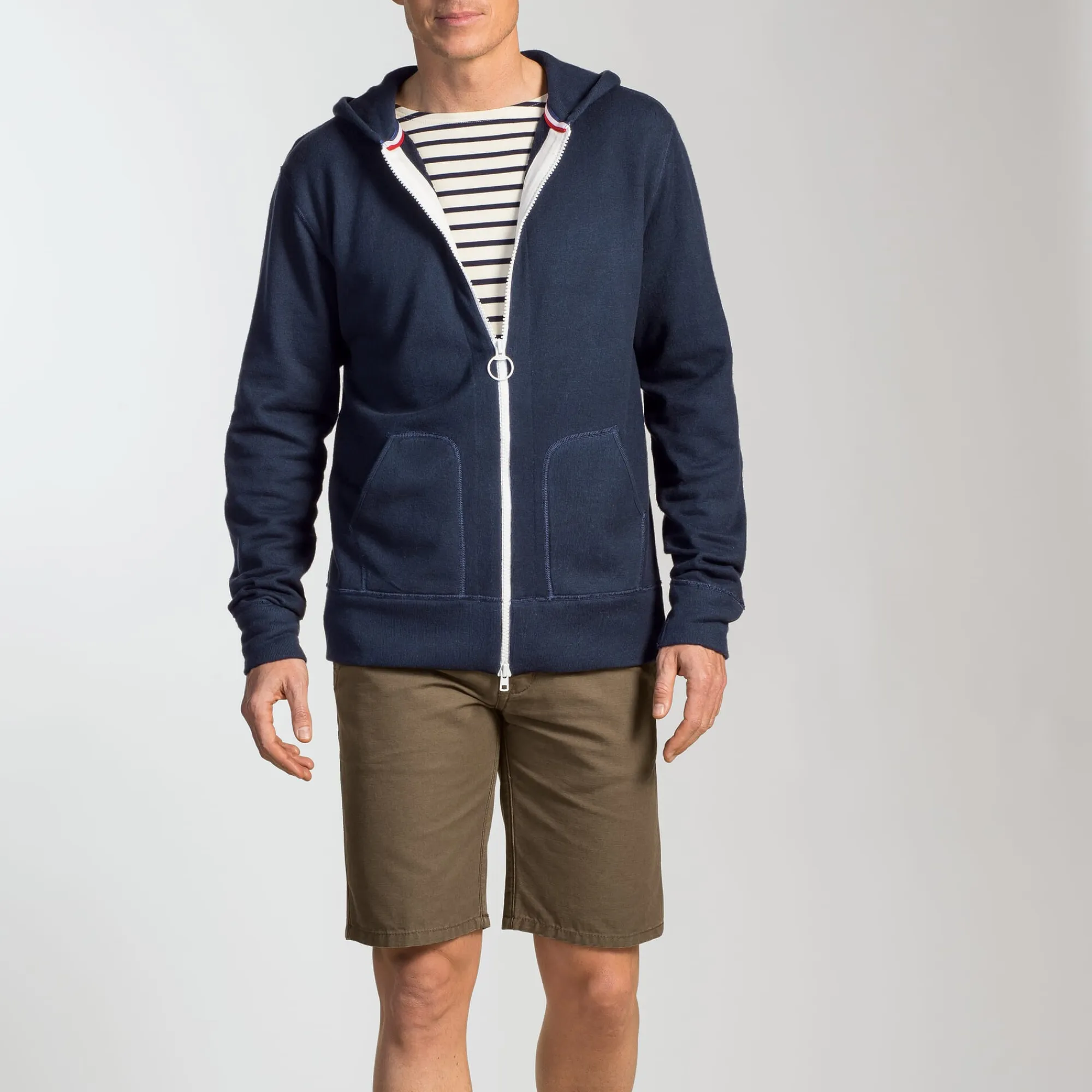 Strickjacken|Jacken * Armor lux Frottee-Kapuzenjacke Herren Blau