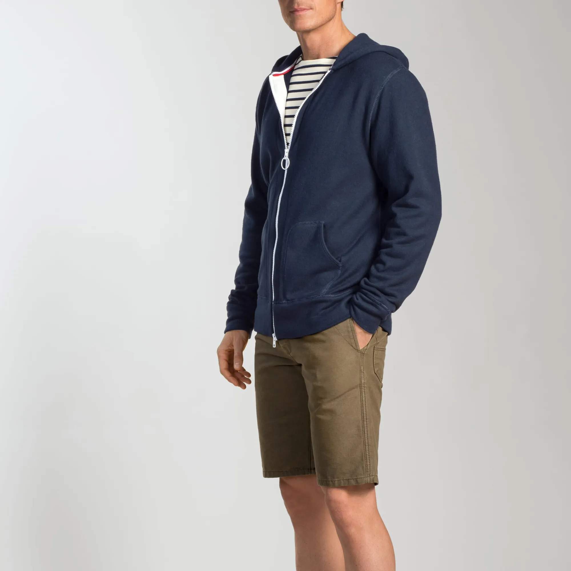 Strickjacken|Jacken * Armor lux Frottee-Kapuzenjacke Herren Blau