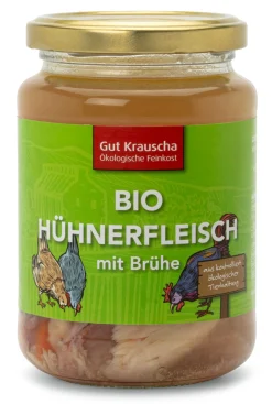 Fleischkonserven|Brühe & Fonds * Gut Krauscha Bio-Hühnerfleisch mit Brühe