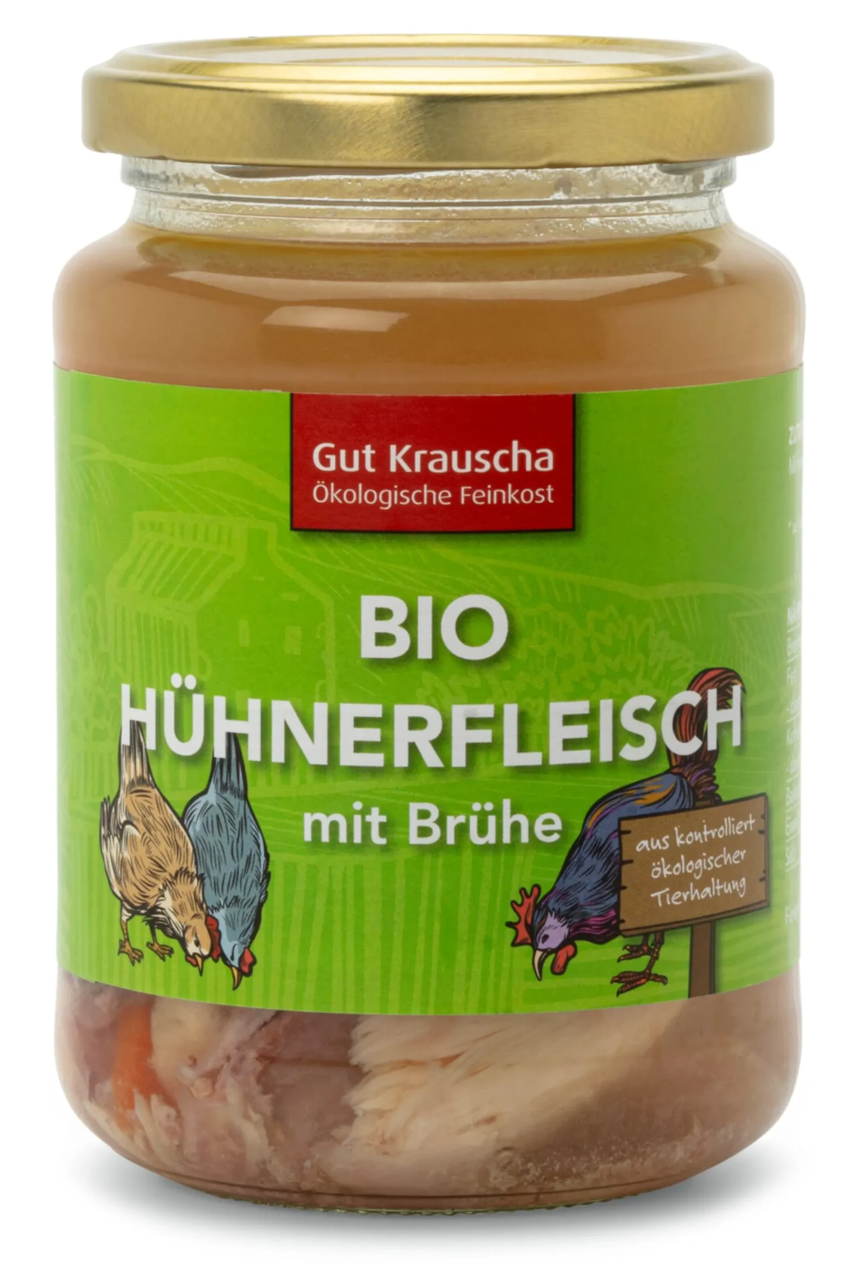 Fleischkonserven|Brühe & Fonds * Gut Krauscha Bio-Hühnerfleisch mit Brühe