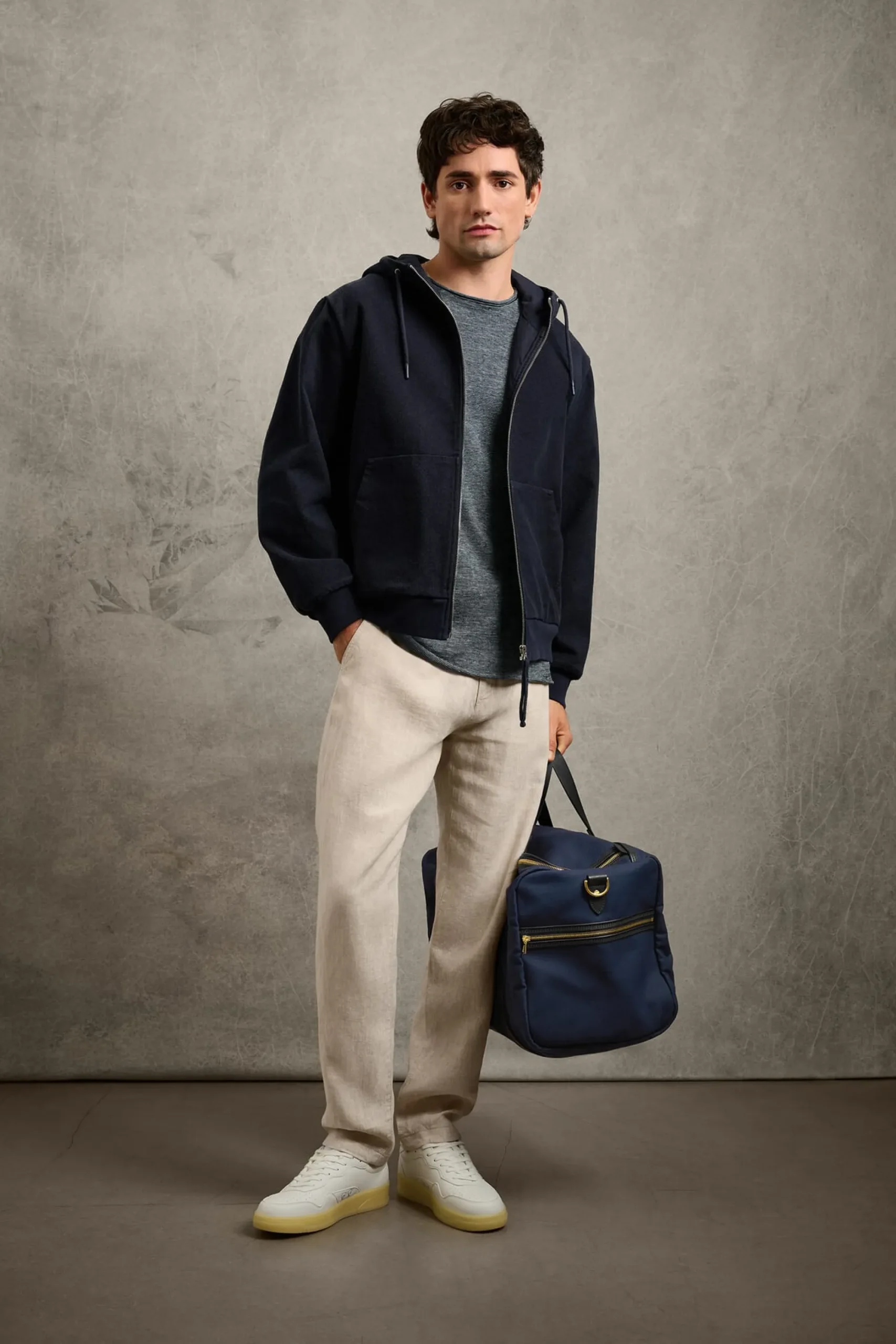 Jacken * LangerChen Herren-Bouonjacke it Kapuze Navy