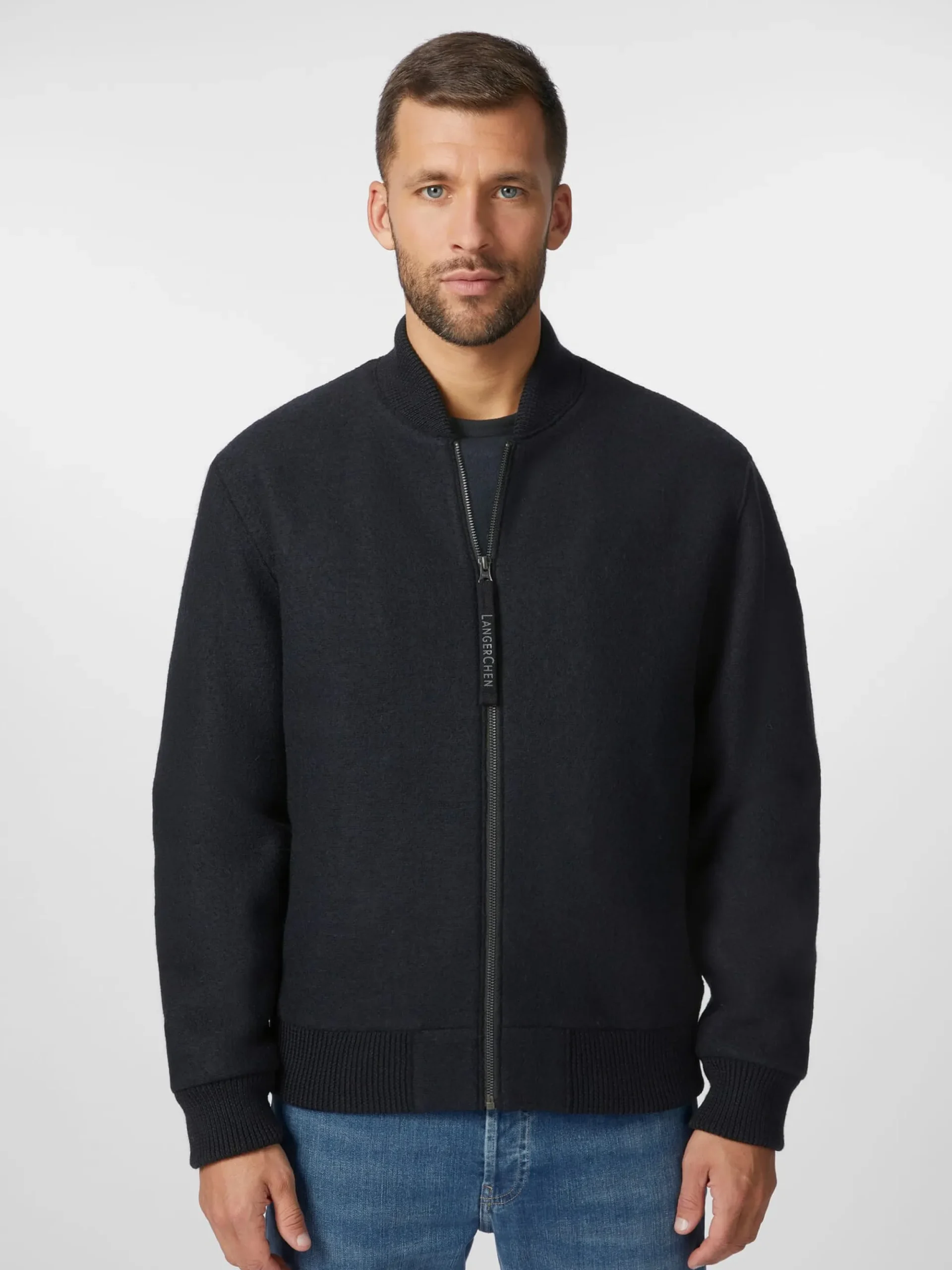 Jacken * LangerChen Herrenblouson Wolle Schwarz