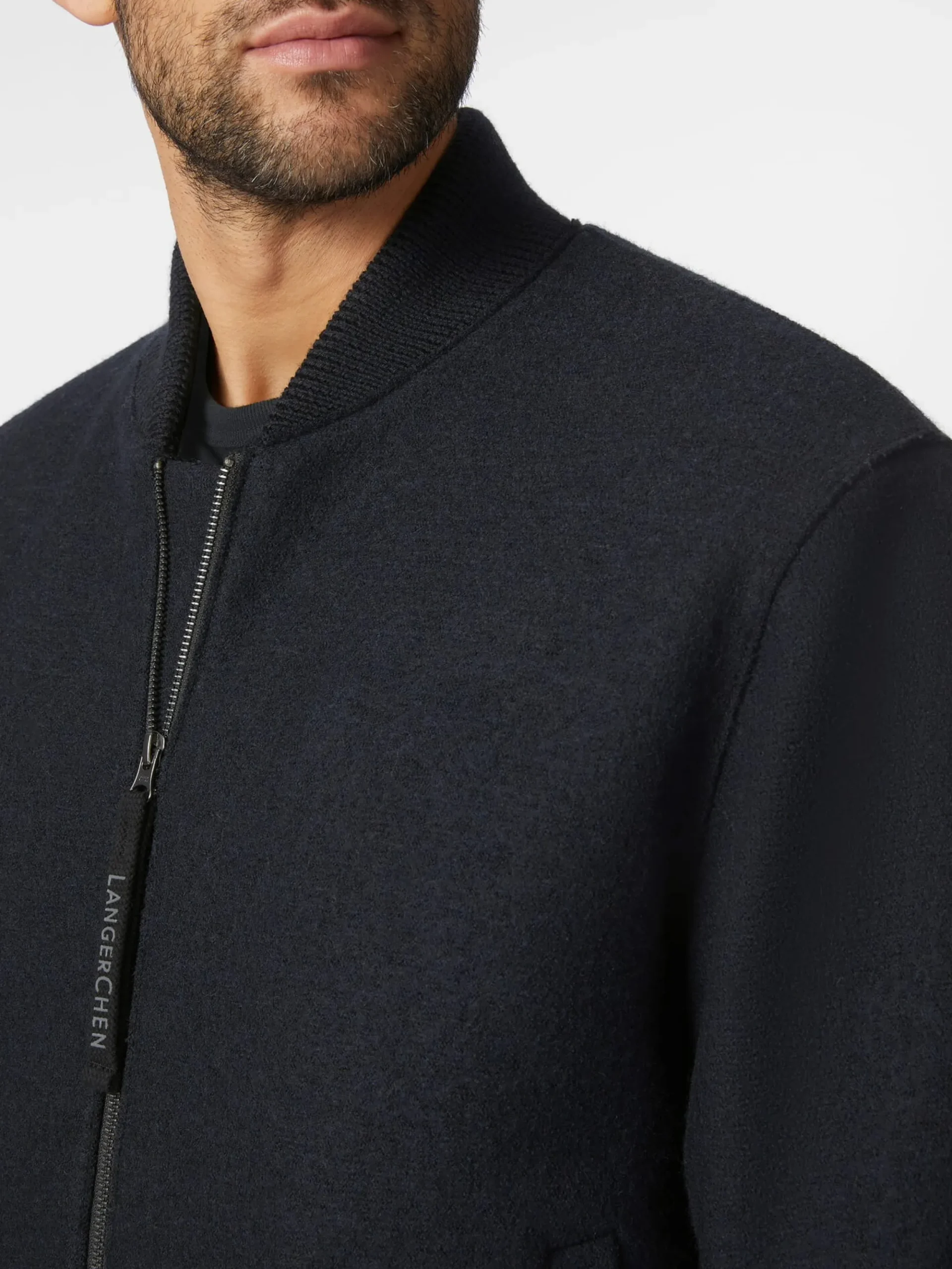 Jacken * LangerChen Herrenblouson Wolle Schwarz
