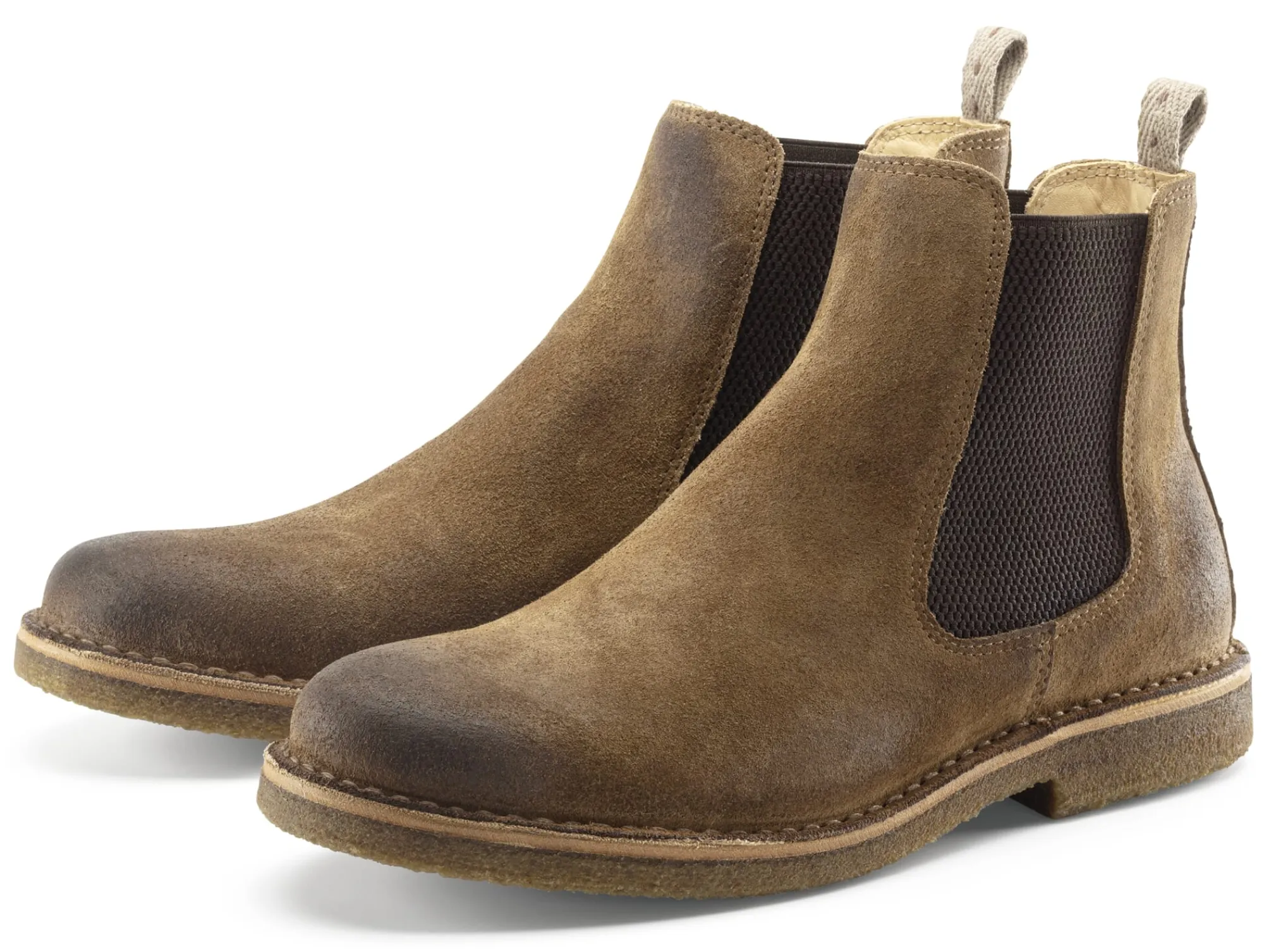 Stiefel * Astorflex Herren-Chelsea-Boot Velours Braun