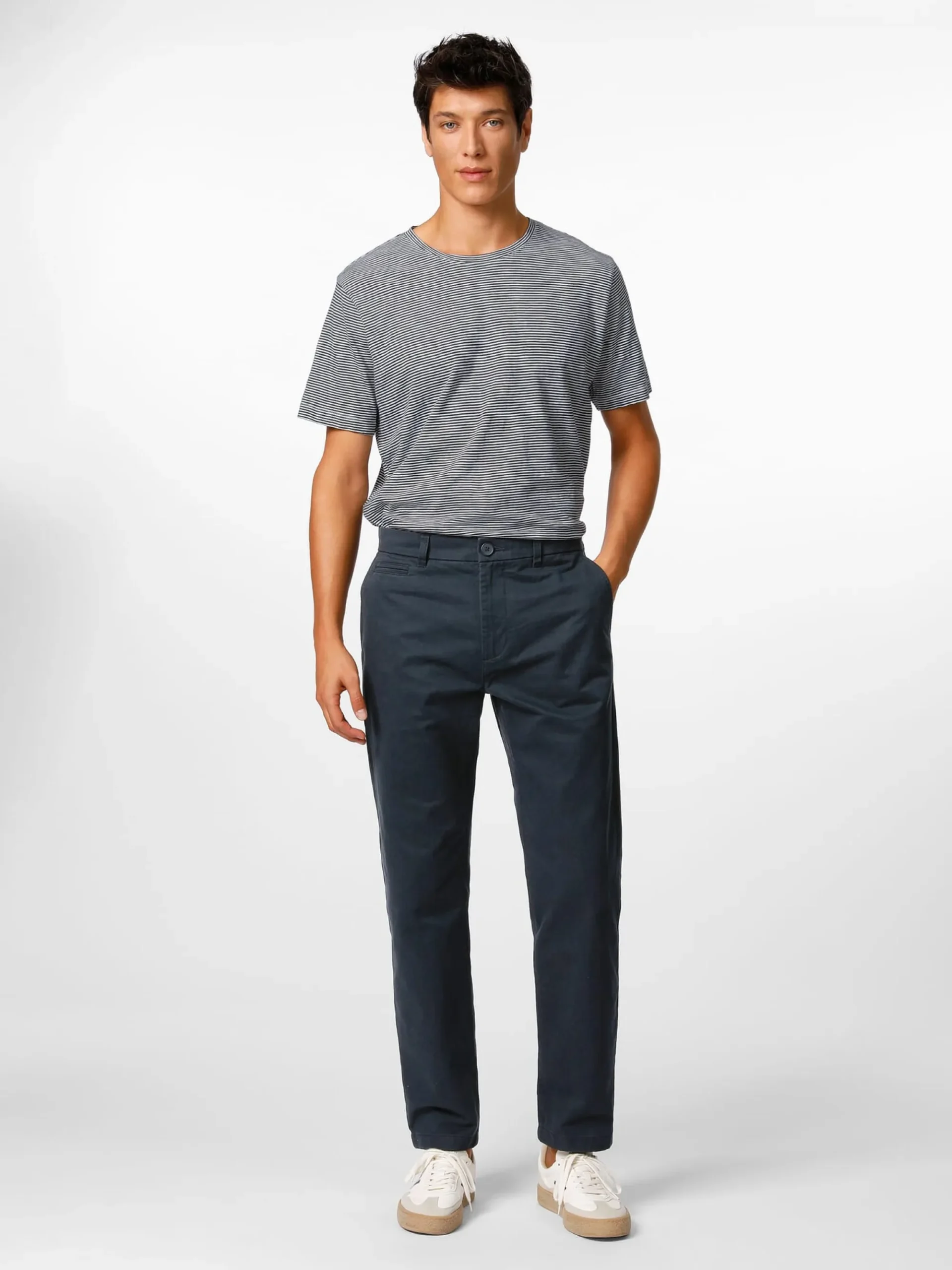 Hosen * Knowledge Cotton Apparel Herren-Chinohose Twill Dunkelblau