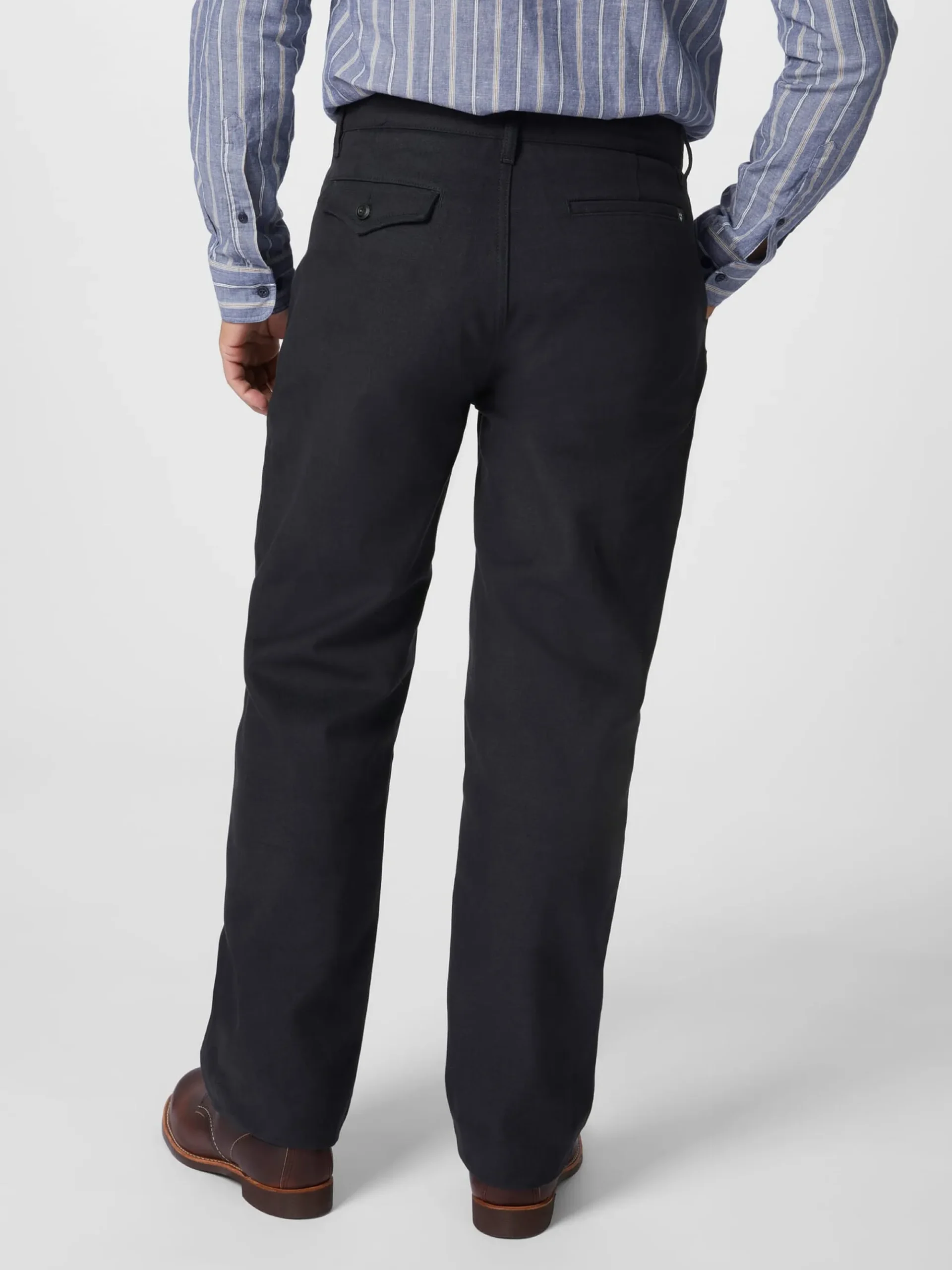 Hosen * Blue de Gênes Herrenchino mit Bundfalte Dunkelblau