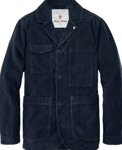 Sakkos * Blue de Gênes Herren-Cordblazer Blau